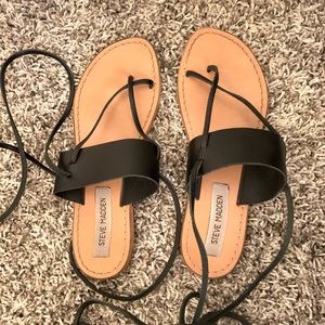 Steve Madden Black Bianca gladiator leather sandal